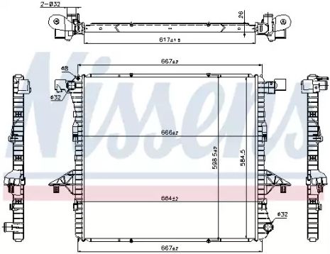 Радіатор охолодження двигуна VW AMAROK, NISSENS (65298)