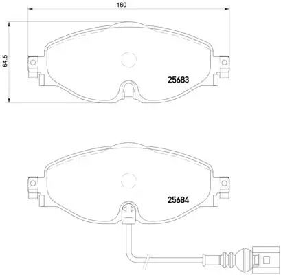 Комплект гальмівних колодок, дискове гальмо SKODA KAROQ, SEAT LEON, BREMBO (P85126)