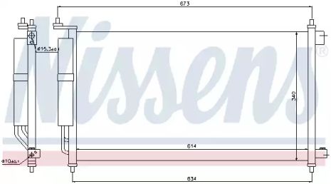 Радіатор, конденсор кондиціонера NISSAN JUKE, NISSENS (94621)