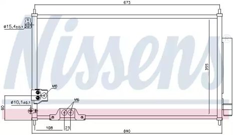 Радиатор, конденсор кондиционера HONDA ACCORD, NISSENS (94788)