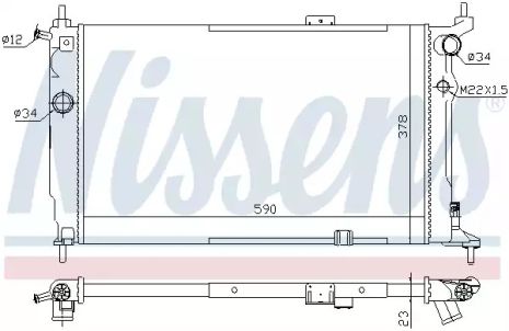 Радіатор охолодження двигуна VAUXHALL ASTRAVAN, OPEL ASTRA, NISSENS (63252A)