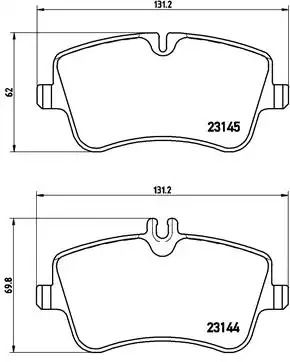 Комплект гальмівних колодок, дискове гальмо MERCEDES-BENZ CLC-CLASS, BREMBO (P50045)