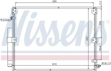 Радиатор, конденсор кондиционера TOYOTA LAND CRUISER, NISSENS (940375)