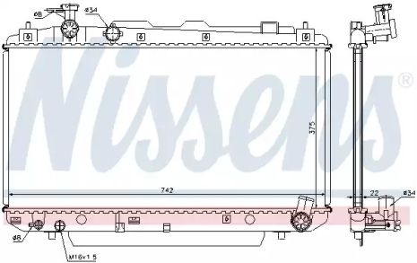 Радиатор охлаждения двигателя TOYOTA RAV, NISSENS (64639A)