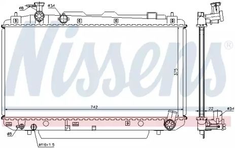 Радіатор охолодження двигуна TOYOTA RAV, NISSENS (64639A)