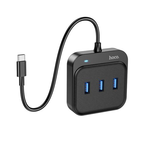 Мультиадаптер хаб Hoco HB31 4в1 Type-C to 4 USB 3.0 (F) 0.2m