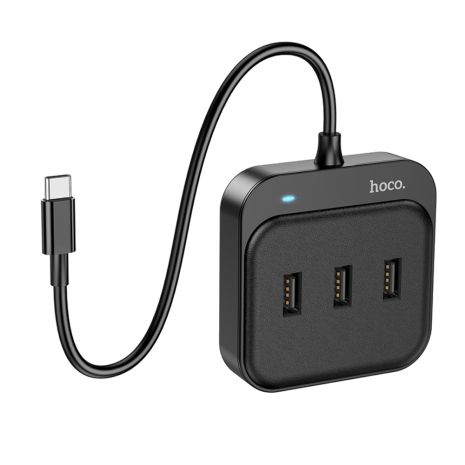 Мультіадаптер хаб Hoco HB31 4в1 Type-C to USB 3.0 (F) / 3 USB 2.0 (F) 0.2m