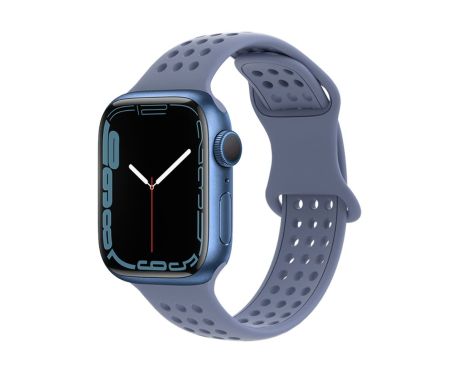 Ремінець силіконовий Hoco iWatch WA08 honeycomb 42/ 44/ 45/ 49mm lavender grey