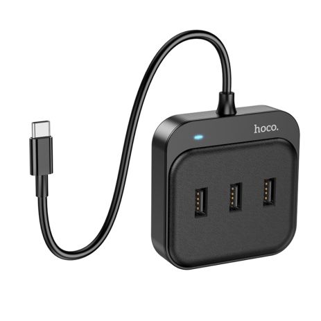 Мультіадаптер хаб Hoco HB31 4в1 Type-C to 4 USB 2.0 (F) 0.2m