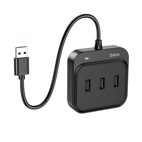 Мультиадаптер хаб Hoco HB31 4в1 USB to USB 3.0 (F)/ 3 USB 2.0 (F) 0.2m