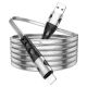 Кабель Hoco U105 USB to Lightning 1.2m сріблястий