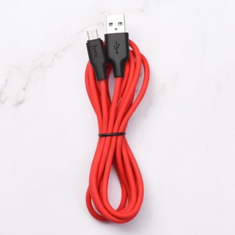 Кабель Hoco X21 Plus USB to MicroUSB 2m черно-красный