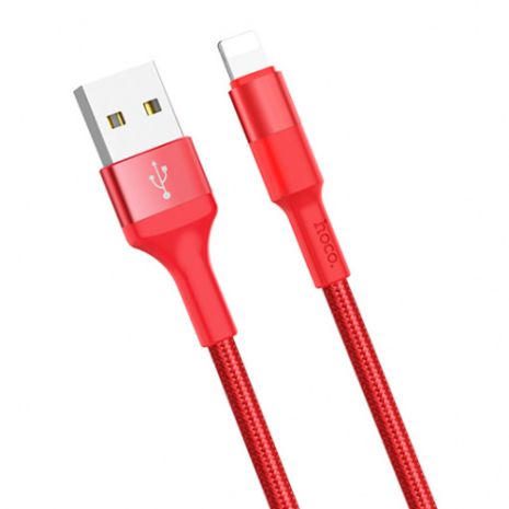 Кабель Hoco X26 USB to Lightning 1m красный