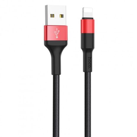 Кабель Hoco X26 USB to Lightning 1m чорно-червоний