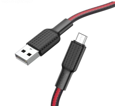 Кабель Hoco X69 USB to MicroUSB 1m чорно-червоний