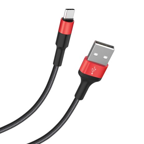 Кабель Hoco X26 USB to Type-C 1m черно-красный