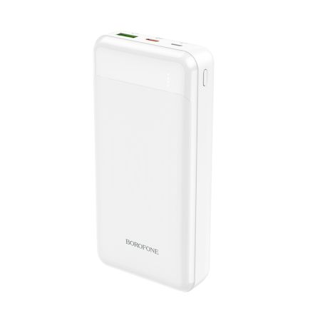 Повербанк Borofone BJ19A Incredible (20000mAh / USB 18W QC3.0, Type-C 20W PD / In: Type-C, microUSB 18W) LED indicator, Белый