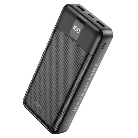 Повербанк Borofone BJ20A (20000 mAh 2USB, micro, Type-C, Lightning 5Vx2A / In: Type-C, micro-USB, USB, 5Vx2A ) LED, black