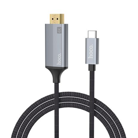 Адаптер перехідник Hoco UA13 4K Type-C to HDMI 1.8m темно-сріблястий