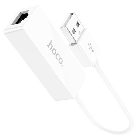 Адаптер Hoco UA22 LAN 100 Mbps (переходник USB to RJ45 (F) / Ethernet) 0.145m белый