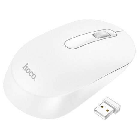 Бездротова Миша Hoco GM14 Wireless 2.4G +Bluetooth 5.0, 3 кнопки + вибір DPI Білий