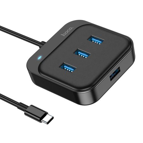 USB Hub Hoco HB31 Easy 4-in-1 converter(USB to USB3.0*4)(L=1.2M) Чорний