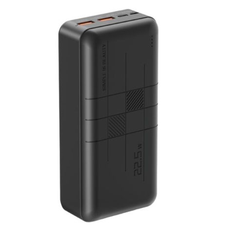 Повербанк XO PR189 (30000mAh 2USB 22.5W QC3.0, Type-C PD 20W / In: micro-USB, Type-C 18W ) с LED индикатором, Black