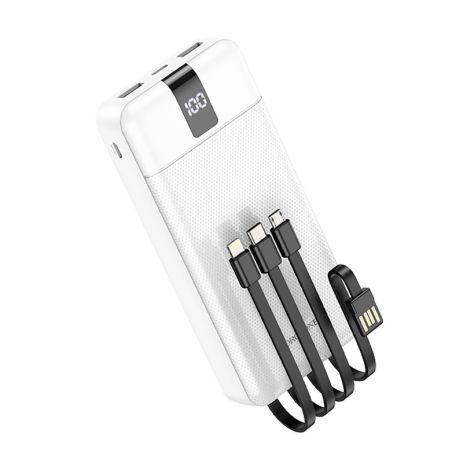 Повербанк Borofone BJ20A (20000 mAh 2USB, micro, Type-C, Lightning 5Vx2A / In: Type-C, micro-USB, USB, 5Vx2A ) LED, White