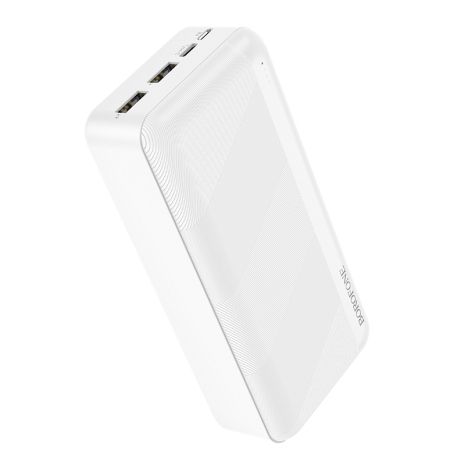 Повербанк Borofone BJ27B (30000 mAh / Out: 2USB 5V*2.1A / In: Type-C, micro-USB) LED indicator, white