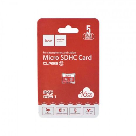 Карта Памяти Hoco MicroSDHC 16gb 10 Class Красный