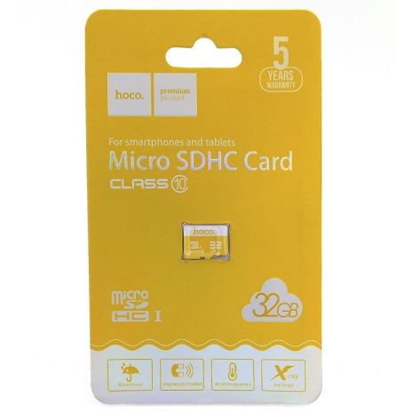 Карта Пам'яті Hoco MicroSDHC 32gb 10 Class Жовтий