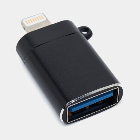 OTG переходник RS060/ YHL-T3 Lightning to USB, передача файлов, черный