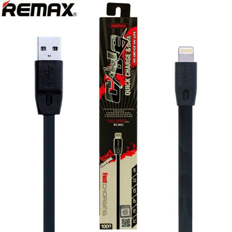 Кабель Remax RC-001i USB to Lightning 1m черный