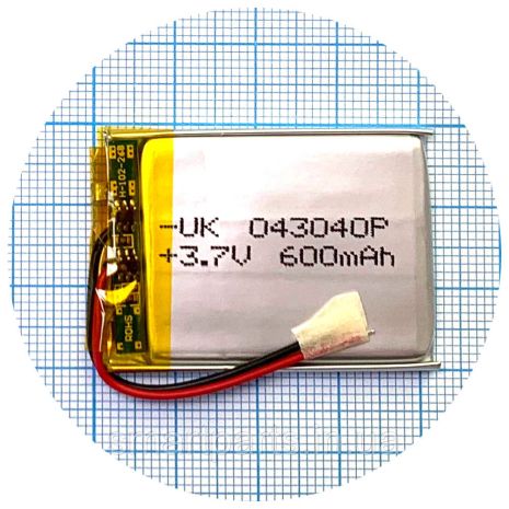 Аккумулятор универсальный 043040Р 42 x 30 x 4 600 mAh 3.7V,