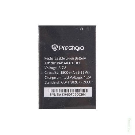 Акумулятор для Prestigio PAP3400 [Original PRC] 12 міс. гарантії, 1500 mAh