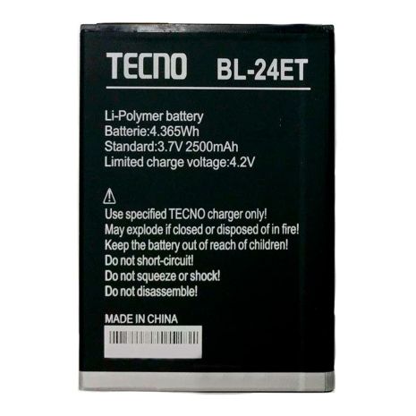 Аккумулятор Tecno BL-24ET для Tecno POP 1 Pro / POP 2F (B1F) / F7 (BL-F3) 2500 mAh [Original] 12 мес. гарантии