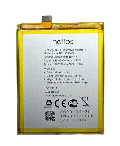 Аккумулятор для TP-Link NBL-35B3000 Neffos C7 (TP910A) / Neffos X9 (TP913A) - 3060 mAh [Original PRC] 12 мес. гарантии