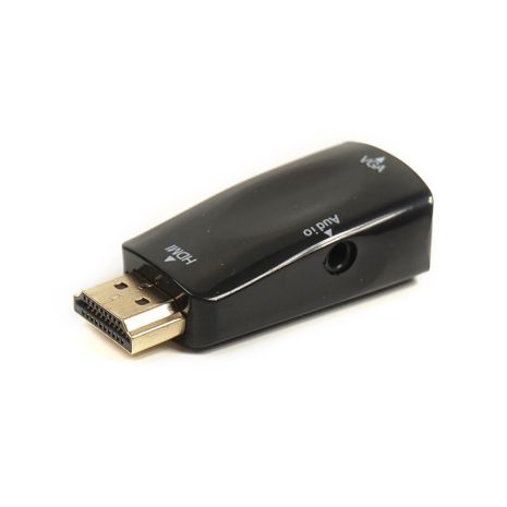 Перехідник PowerPlant HDMI-VGA+Audio з аудіо кабелем 0.5м