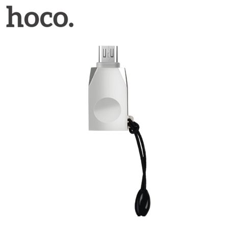 Адаптер переходник Hoco UA10 MicroUSB to USB 3.0 (F) серебристый