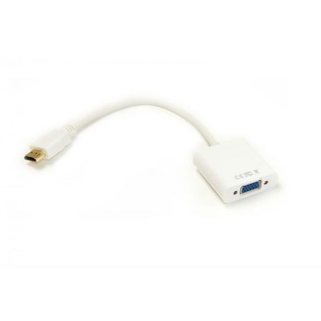 Кабель-переходник PowerPlant HDMI - VGA, 0.15м, позолоченные коннекторы