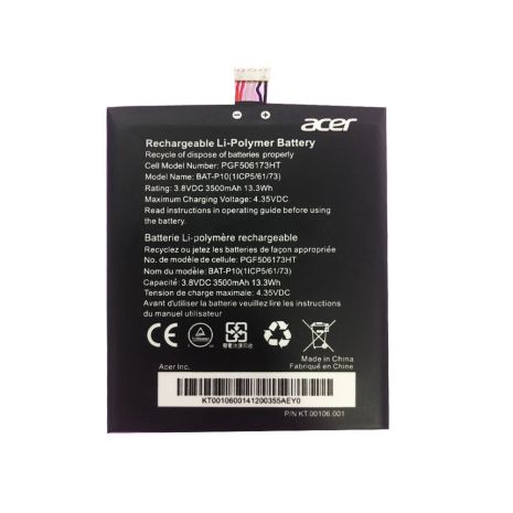 Аккумулятор для Acer BAT-P10 (E39, Liquid E700, 1ICP5/61/73, PGF506173HT) [Original PRC] 12 мес. гарантии