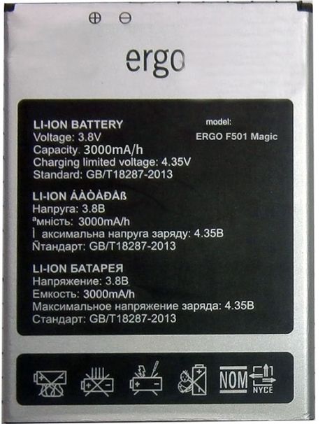 Акумулятор для Ergo F501 Magic/Ulefone S8 (S8 Pro) [Original PRC] 12 міс. гарантії