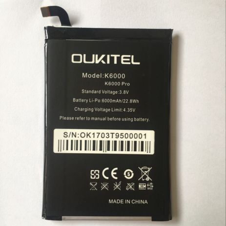 Акумулятори для Oukitel K6000/K6000 Pro 6000 mAh [Original PRC] 12 міс. гарантії