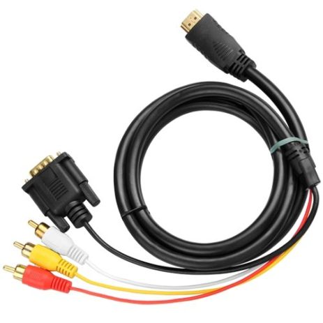 HDMI to VGA 3 RCA Adapter Converter Cable 1080p HDTV