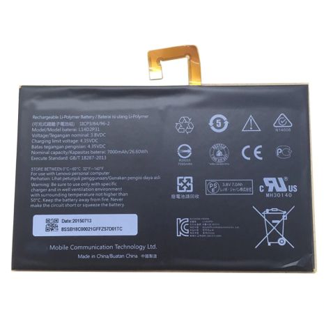 Акумулятор Lenovo L14D2P31 Tab 2 A10-70F/TB-X103F/TAB2-X30 7000 mAh [Original PRC] 12 міс. гарантії