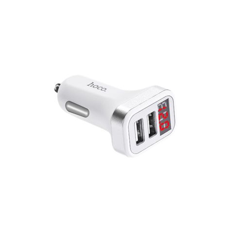 Автомобильное ЗУ Hoco Z3 (2USB/ 3.1A) с дисплеем White