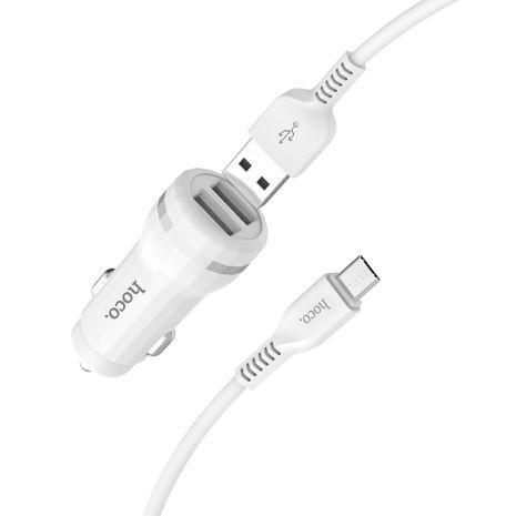 Автомобільне ЗУ Hoco Z23 2USB Micro White