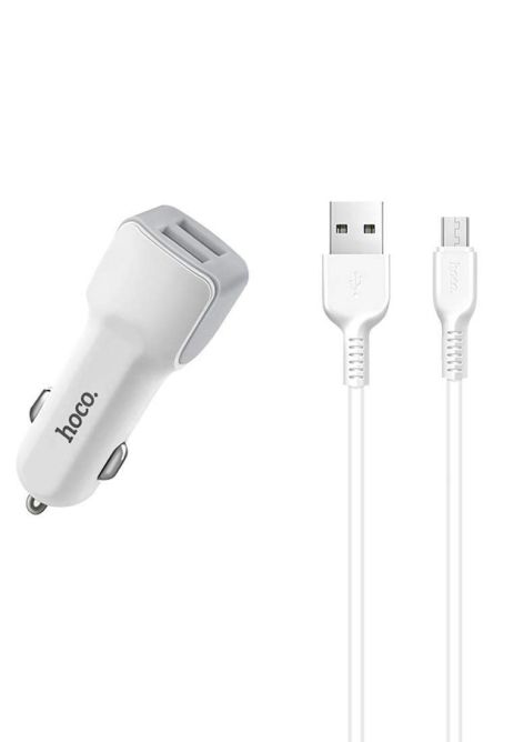 Автомобільне ЗУ Hoco Z23 2USB Lightning White