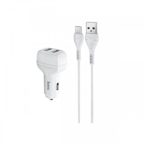 Автомобільне ЗУ Hoco Z36 Micro 2USB White