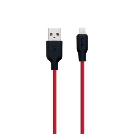 Кабель Hoco X21 Silicone USB to Lightning 1m Чорно-Червоний